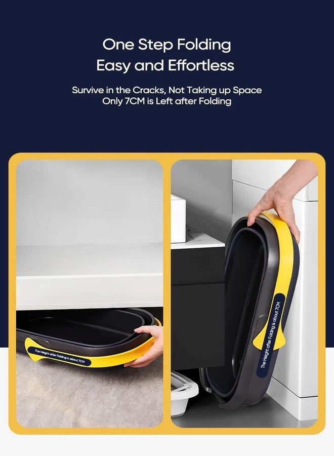 MinuteToCleanIt دلو بلاستيكي متعدد الاستخدامات قابل للطي من MinuteToCleanIt - سعة 12 لترًا، شكل مربع بمقبض واحد، قابل للطي وسهل التخزين، مثالي للتنظيف المنزلي والتخييم وغير ذلك. - Image 3